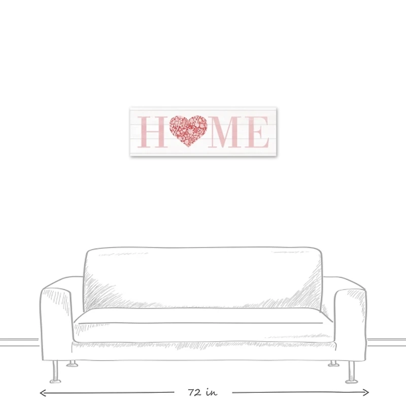 Floral Heart Home Canvas Art Print