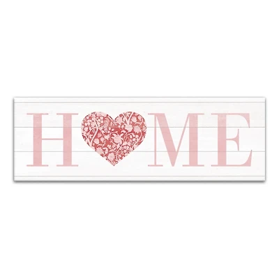 Floral Heart Home Canvas Art Print