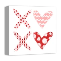 Patterned XOXO Hearts Canvas Art Print