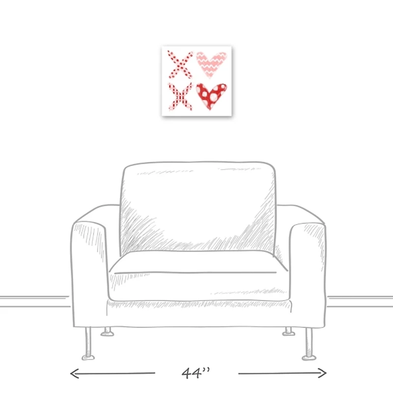 Patterned XOXO Hearts Canvas Art Print