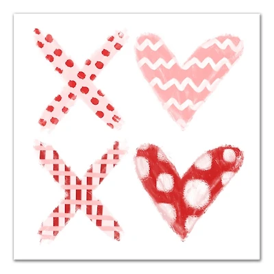 Patterned XOXO Hearts Canvas Art Print