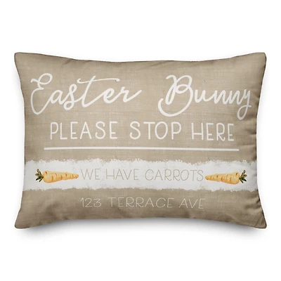 Personalized Easter Bunny Stop Here Pillow