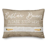 Personalized Easter Bunny Stop Here Pillow