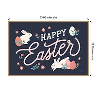 Happy Easter Bunnies Framed Canvas Art Print