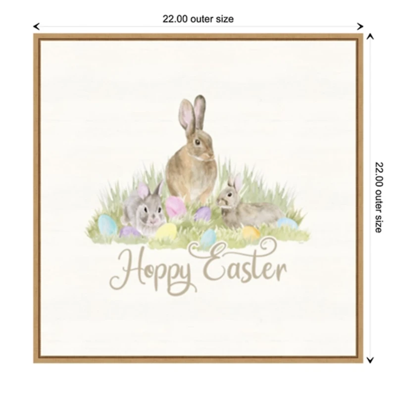 Hoppy Easter Bunnies Framed Canvas Art Print