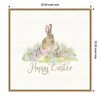 Hoppy Easter Bunnies Framed Canvas Art Print