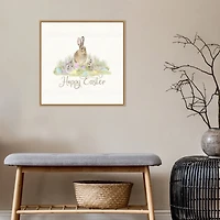 Hoppy Easter Bunnies Framed Canvas Art Print