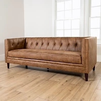 Wyatt Chester Faux Leather Formal Sofa