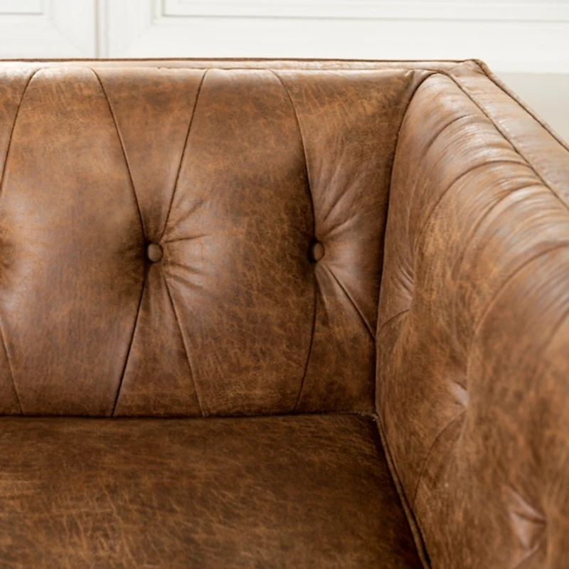 Wyatt Chester Faux Leather Formal Sofa