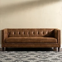 Wyatt Chester Faux Leather Formal Sofa