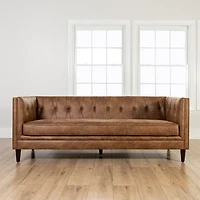 Wyatt Chester Faux Leather Formal Sofa