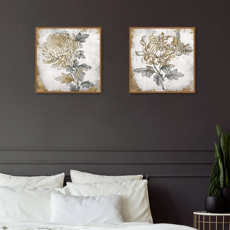 Gold Fleur Floral 2-pc. Canvas Art Print Set
