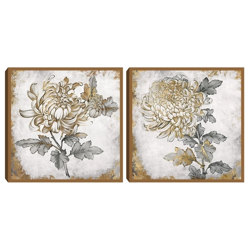Gold Fleur Floral 2-pc. Canvas Art Print Set