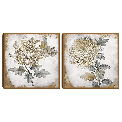 Gold Fleur Floral 2-pc. Canvas Art Print Set