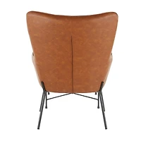 Camel Faux Leather 2-pc. Chair and Ottoman Set