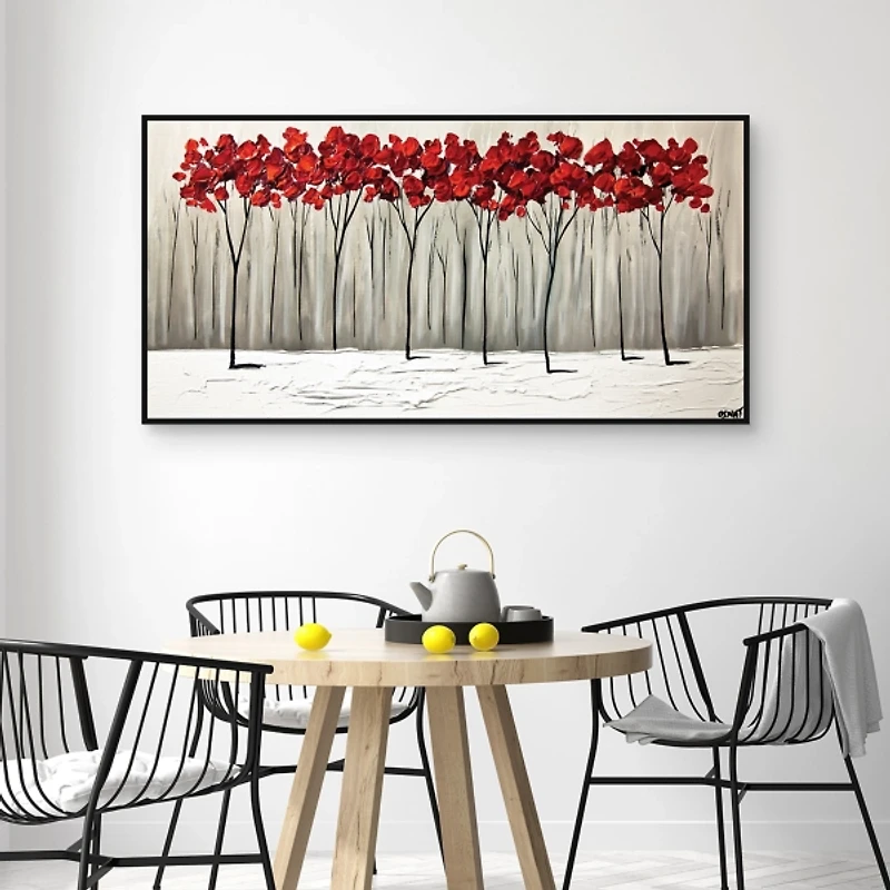 Collision of Seasons Framed Canvas Art Print
