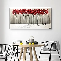 Collision of Seasons Framed Canvas Art Print