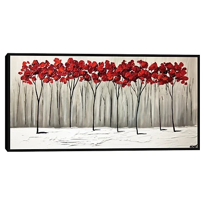 Collision of Seasons Framed Canvas Art Print