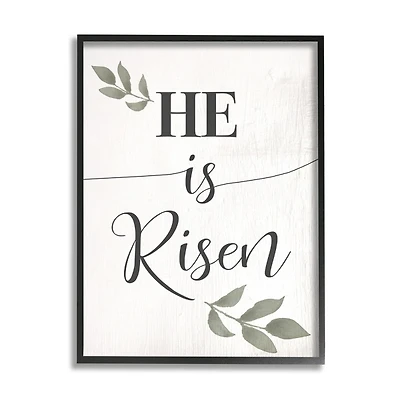 He Is Risen Leaves Framed Easter Wall Art