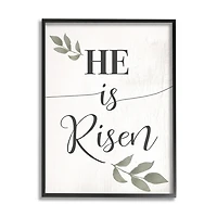 He Is Risen Leaves Framed Easter Wall Art