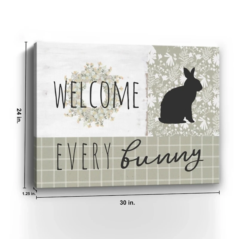 Welcome Every Bunny Canvas Art Print