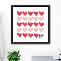 Red and Pink Hearts Freamed Canvas Art Print