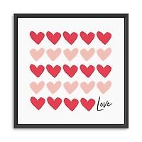 Red and Pink Hearts Freamed Canvas Art Print