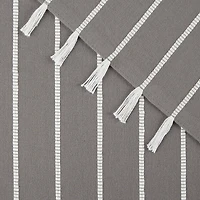 Gray and White Striped Napkins, Set of 4