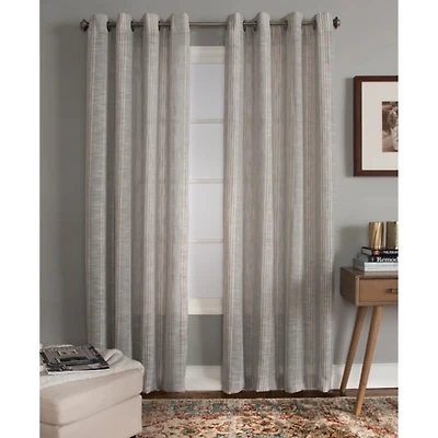 Graphite Stripe Single Curtain Panel, 84 in.