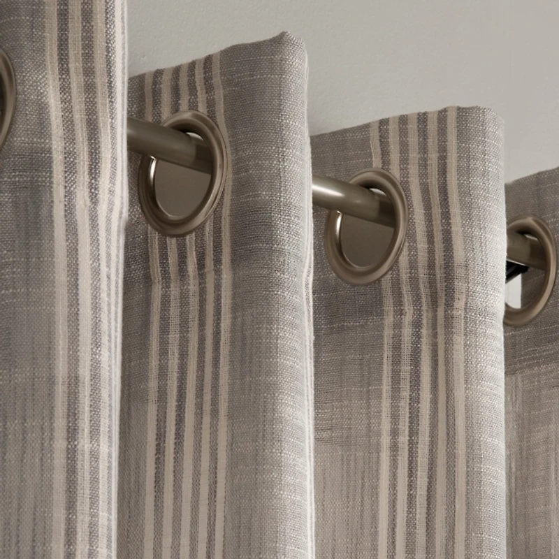 Graphite Stripe Single Curtain Panel, 84 in.