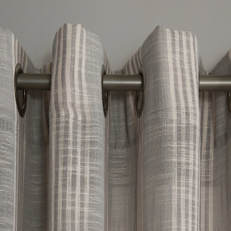 Graphite Stripe Single Curtain Panel, 84 in.