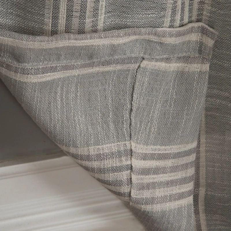 Graphite Stripe Single Curtain Panel, 84 in.