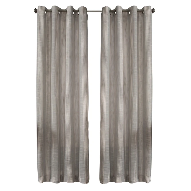 Graphite Stripe Single Curtain Panel, 84 in.