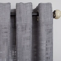 Gray Woven Single Curtain Panel, 84 in.