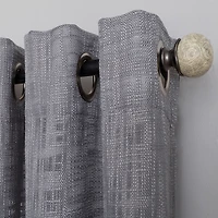 Gray Woven Single Curtain Panel, 84 in.