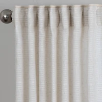 Cream Solid Pleated Single Curtain Panel, 84 in.