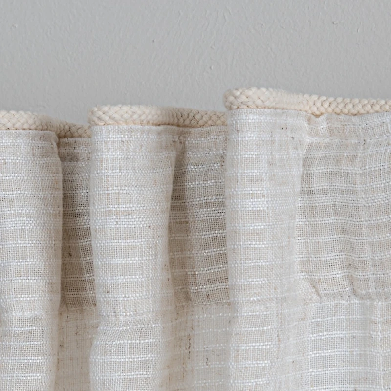 Cream Solid Pleated Single Curtain Panel, 84 in.