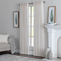 Cream Solid Pleated Single Curtain Panel, 84 in.
