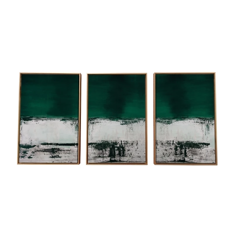 Green Malachite Canvas Art Prints, Set of 3