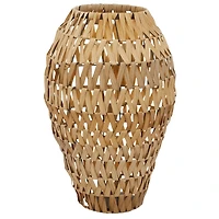 Natural Tone Faux Seagrass Coastal Vase