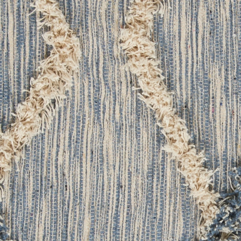 Steel Blue Raised Texture Chevron Runner, 2x6