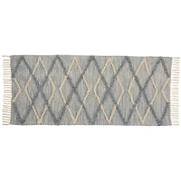 Steel Blue Raised Texture Chevron Runner, 2x6