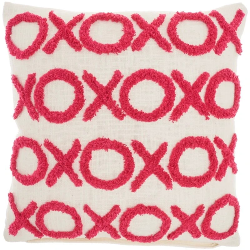 Hot Pink Tufted XOXO Pillow