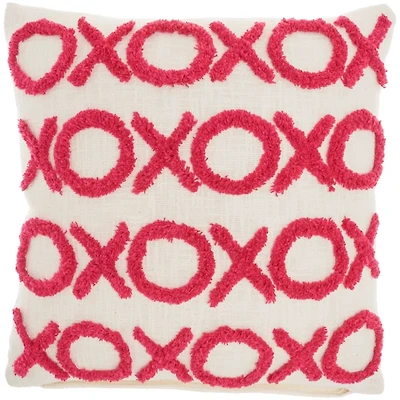 Hot Pink Tufted XOXO Pillow