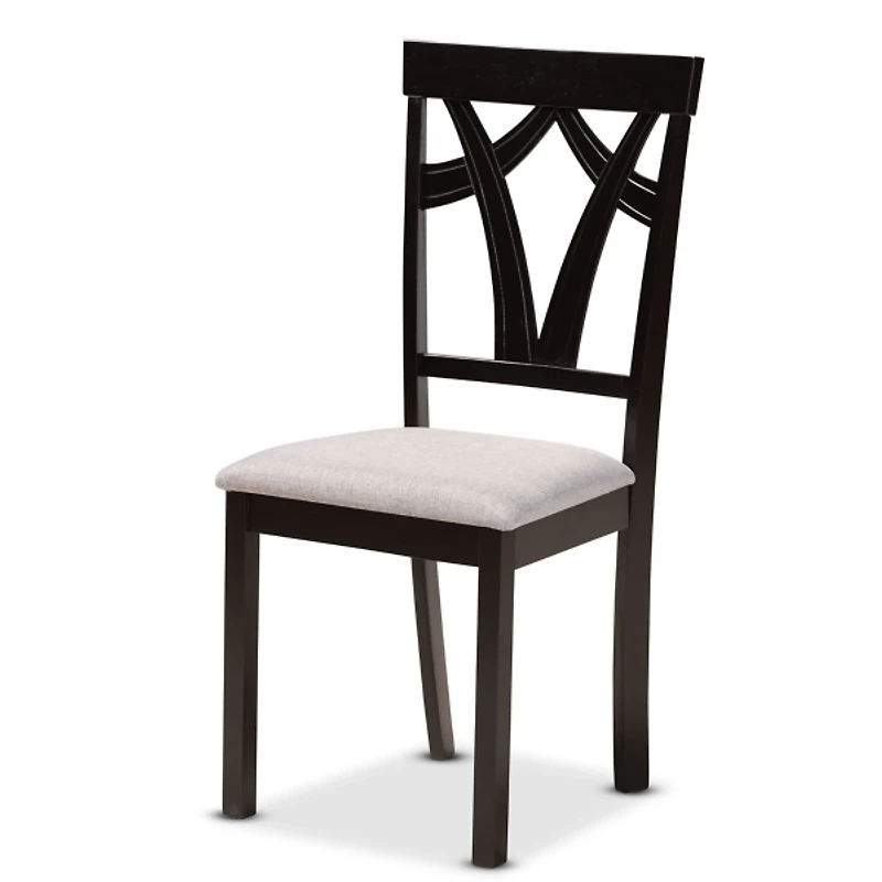 Dark Brown Upholstered Swoop Back 5-pc. Dining Set