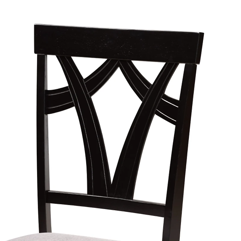 Dark Brown Upholstered Swoop Back 5-pc. Dining Set