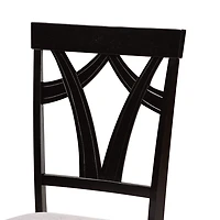 Dark Brown Upholstered Swoop Back 5-pc. Dining Set