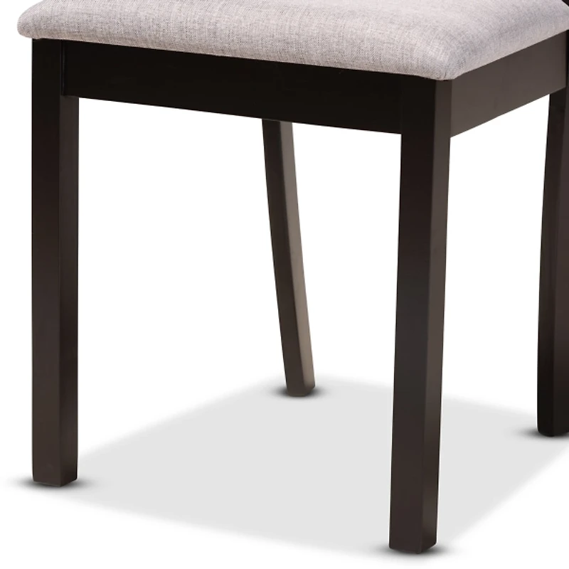 Dark Brown Upholstered Swoop Back 5-pc. Dining Set