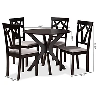 Dark Brown Upholstered Swoop Back 5-pc. Dining Set