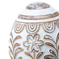 Ivory Carved Floral Easter Eggs, Set of 2